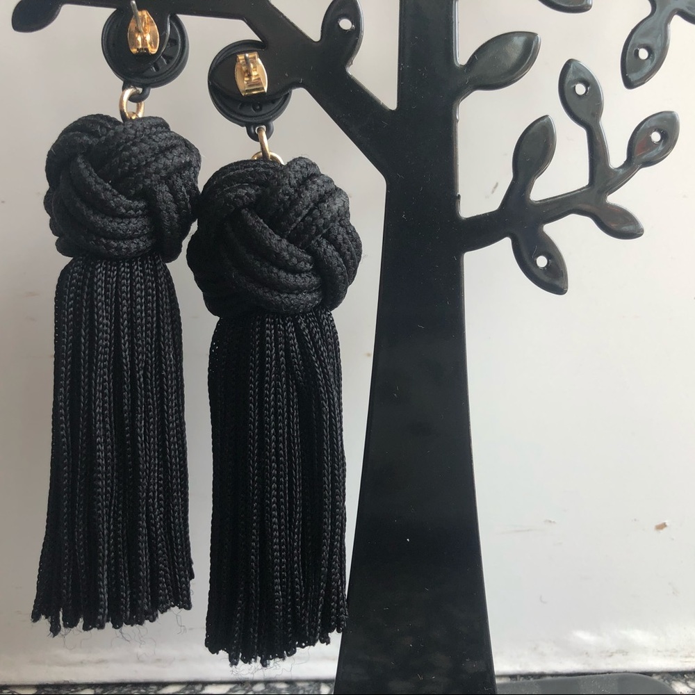 Bimba Y Lola Black Tassel Earrings - Picture 6 of 8